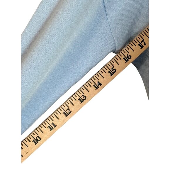 White House Black Market WHBM Light Blue Longline Top Ruched Hips Size Medium - Picture 12 of 12